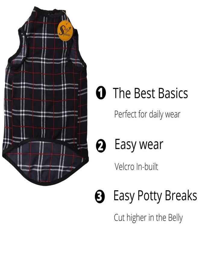 سايج سكوير تيشيرت للكلاب مطبوع عليه رسومات مربعة مجنونة من سيج، تيشيرت رائج للكلاب، فائق النعومة وخفيف الوزن، ملابس مريحة وجيدة التهوية للكلاب، زي عصري (مقاس كبير - 20 بوصة) (طبعة مربعات سوداء) - Image 5